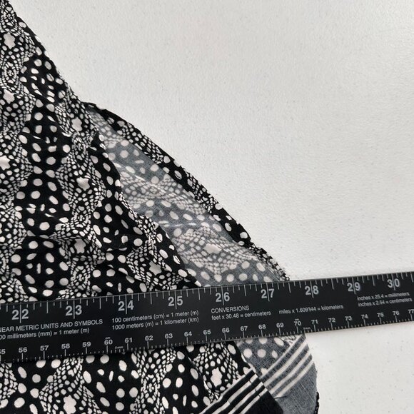 Lapis Womens Black & White Handkerchief Hem Skirt M Asymmetrical Festival Boho - Picture 4 of 8